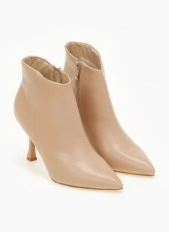 The Fashion Project Μποτάκια αστραγάλου με λεπτό τακούνι - Nude -The Fashion Project κατάστημα mpotakia astragalou me lepto takouni 106645 cii0