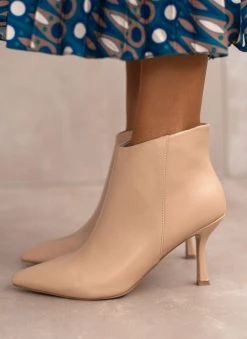 The Fashion Project Μποτάκια αστραγάλου με λεπτό τακούνι - Nude -The Fashion Project κατάστημα mpotakia astragalou me lepto takouni 106645 nj8y