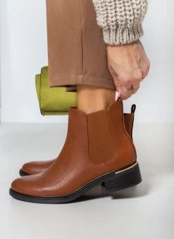 The Fashion Project Μποτάκια αστραγάλου με μεταλλική λεπτομέρεια - Ταμπά -The Fashion Project κατάστημα mpotakia astragalou me metalliki leptomereia 105909 06gg