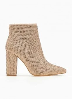 The Fashion Project Μποτάκια αστραγάλου με Strass - Χρυσό -The Fashion Project κατάστημα mpotakia astragalou me strass 107066 b864