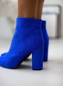 The Fashion Project Μποτάκια αστραγάλου με Strass - Μπλε -The Fashion Project κατάστημα mpotakia astragalou me strass 107068 9yvv