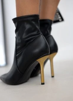 The Fashion Project Μποτάκια αστραγάλου με χρυσό μεταλλικό τακούνι - Μαύρο 13 The Fashion Project Μποτάκια αστραγάλου με χρυσό μεταλλικό τακούνι - Μαύρο -The Fashion Project κατάστημα mpotakia astragalou me xruso metalliko takouni 106362 2ty8