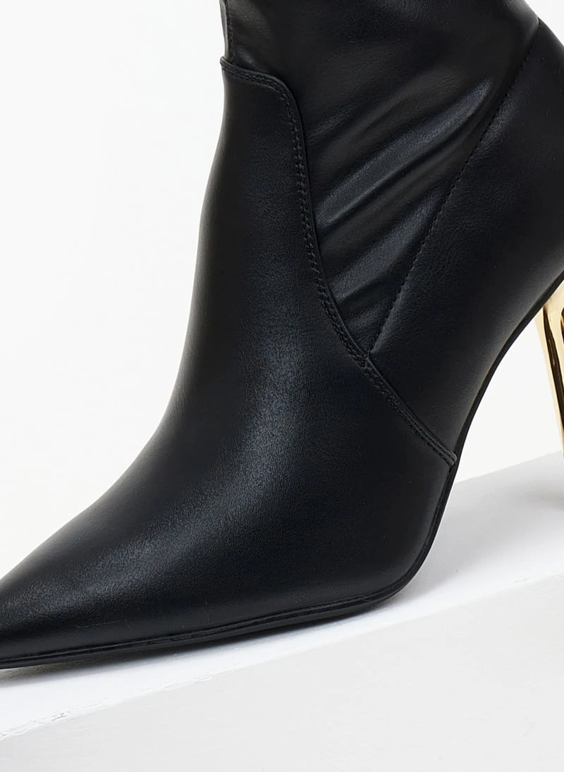The Fashion Project Μποτάκια αστραγάλου με χρυσό μεταλλικό τακούνι - Μαύρο 6 The Fashion Project Μποτάκια αστραγάλου με χρυσό μεταλλικό τακούνι - Μαύρο - Image 6