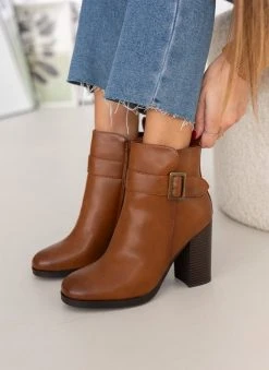 The Fashion Project Μποτάκια αστραγάλου με ζωνάκι - Ταμπά