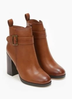 The Fashion Project Μποτάκια αστραγάλου με ζωνάκι - Ταμπά -The Fashion Project κατάστημα mpotakia astragalou me zwnaki 108872 kfiu