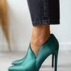 TFP Μποτάκια αστραγάλου σατέν με άνοιγμα - Σμαραγδί