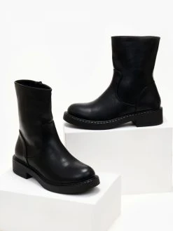 The Fashion Project Μποτάκια Casual σε στρογγυλή γραμμή - Μαύρο -The Fashion Project κατάστημα mpotakia casual se strogguli grammi 105505 6txr