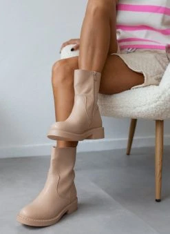 The Fashion Project Μποτάκια Casual σε στρογγυλή γραμμή - Μπεζ -The Fashion Project κατάστημα mpotakia casual se strogguli grammi 105506 44j5