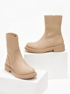 The Fashion Project Μποτάκια Casual σε στρογγυλή γραμμή - Μπεζ -The Fashion Project κατάστημα mpotakia casual se strogguli grammi 105506 c79n