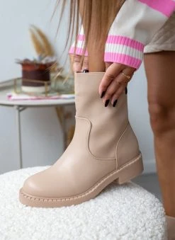 The Fashion Project Μποτάκια Casual σε στρογγυλή γραμμή - Μπεζ