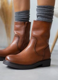 The Fashion Project Μποτάκια Casual σε στρογγυλή γραμμή - Ταμπά