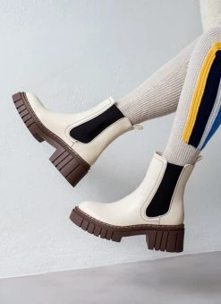 The Fashion Project Μποτάκια Chelsea με Chunky σόλα - Ζαχαρί