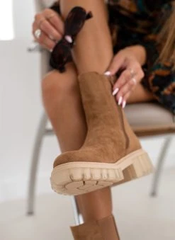 The Fashion Project Μποτάκια Chelsea με Chunky σόλα - Κάμελ -The Fashion Project κατάστημα mpotakia chelsea me chunky sola 109331 11k5