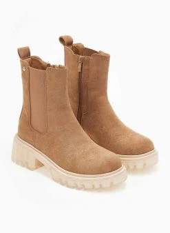 The Fashion Project Μποτάκια Chelsea με Chunky σόλα - Κάμελ -The Fashion Project κατάστημα mpotakia chelsea me chunky sola 109331 wd8n