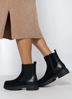 The Fashion Project Μποτάκια Chelsea με εξωτερική ραφή - Μαύρο -The Fashion Project κατάστημα mpotakia chelsea me ekswteriki rafi 108485 6gko