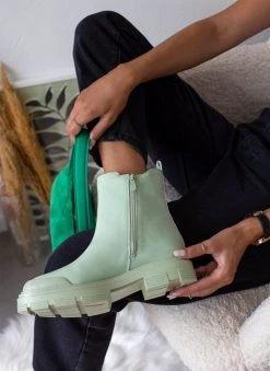 The Fashion Project Μποτάκια Chelsea με λάστιχο - Λαχανί -The Fashion Project κατάστημα mpotakia chelsea me lastixo 106105 0ph8