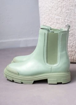 The Fashion Project Μποτάκια Chelsea με λάστιχο - Λαχανί -The Fashion Project κατάστημα mpotakia chelsea me lastixo 106105 3arw