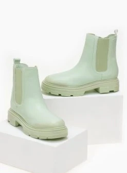 The Fashion Project Μποτάκια Chelsea με λάστιχο - Λαχανί -The Fashion Project κατάστημα mpotakia chelsea me lastixo 106105 5yal