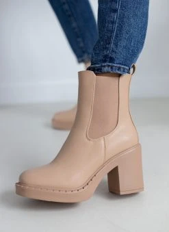 The Fashion Project Μποτάκια Chelsea με τακούνι - Τάουπε -The Fashion Project κατάστημα mpotakia chelsea me takouni 109557 a1x1