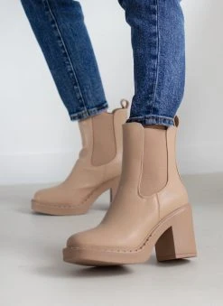 The Fashion Project Μποτάκια Chelsea με τακούνι - Τάουπε