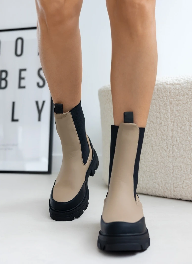 The Fashion Project Μποτάκια Chelsea σε ματ χρώματα - Πούρο 1 The Fashion Project Μποτάκια Chelsea σε ματ χρώματα - Πούρο