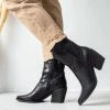 The Fashion Project Μποτάκια Cowboy με ανάγλυφο Pattern - Μαύρο