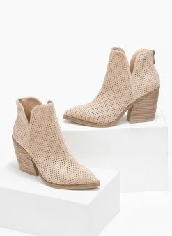 Xti Footwear Μποτάκια Cowboy Suede με άνοιγμα Xti 141258 - Μπεζ -The Fashion Project κατάστημα mpotakia cowboy suede me anoigma xti 141258 110374 gwk3