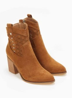 Xti Footwear Μποτάκια Cowboy Suede Xti 141390 - Κάμελ -The Fashion Project κατάστημα mpotakia cowboy suede xti 141390 110936 koby