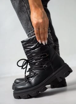 The Fashion Project Μποτάκια φουσκωτά με Chunky σόλα - Μαύρο