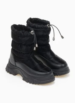 The Fashion Project Μποτάκια φουσκωτά με γούνα - Μαύρο -The Fashion Project κατάστημα mpotakia fouskwta me gouna 109393 ps4p
