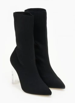 The Fashion Project Μποτάκια κάλτσα με διάφανο τακούνι - Μαύρο 11 The Fashion Project Μποτάκια κάλτσα με διάφανο τακούνι - Μαύρο -The Fashion Project κατάστημα mpotakia kaltsa me diafano takouni 106136 f54s