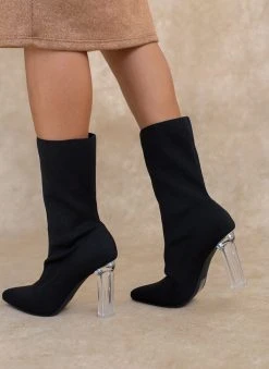 The Fashion Project Μποτάκια κάλτσα με διάφανο τακούνι - Μαύρο 13 The Fashion Project Μποτάκια κάλτσα με διάφανο τακούνι - Μαύρο -The Fashion Project κατάστημα mpotakia kaltsa me diafano takouni 106136 lkxs