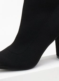 The Fashion Project Μποτάκια κάλτσα με εφαρμοστή γάμπα - Μαύρο -The Fashion Project κατάστημα mpotakia kaltsa me efarmosti gampa 106491 kot1