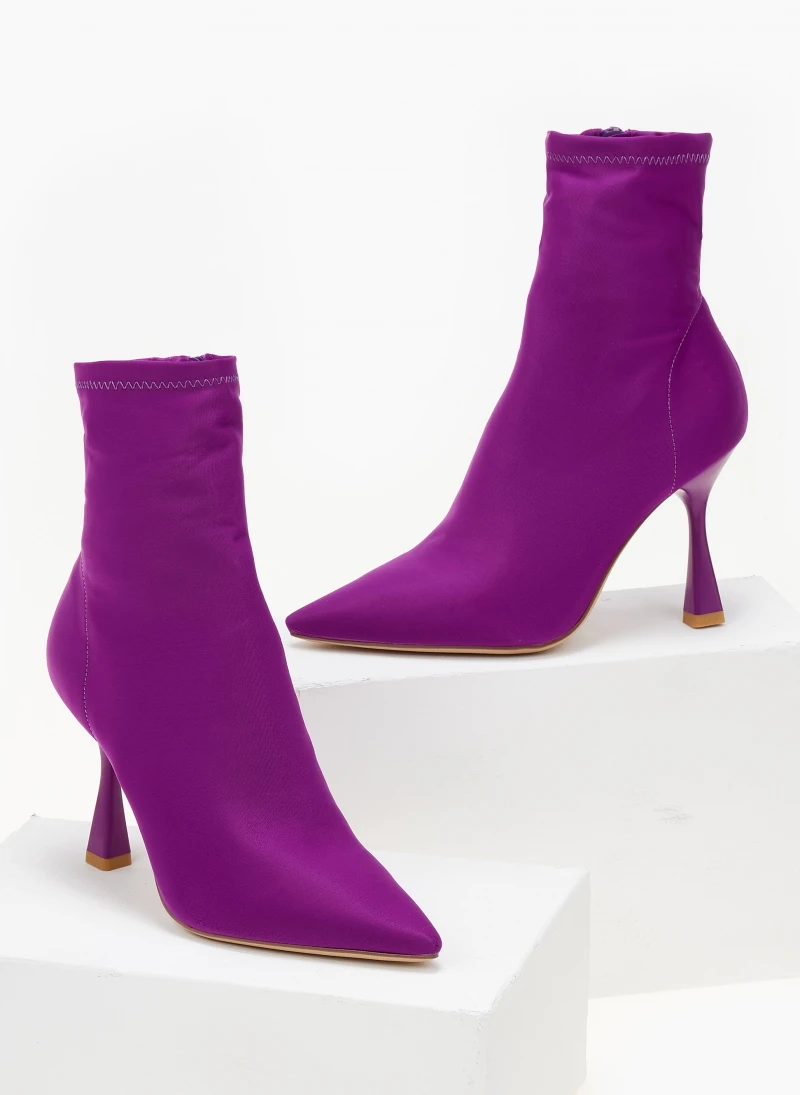 The Fashion Project Μποτάκια κάλτσα με λεπτό τακούνι - Μωβ 6 The Fashion Project Μποτάκια κάλτσα με λεπτό τακούνι - Μωβ - Image 6