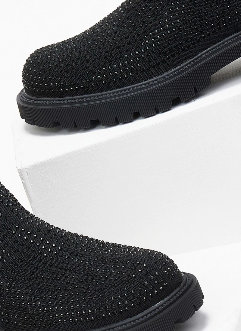 The Fashion Project Μποτάκια κάλτσα με Strass - Μαύρο 6 The Fashion Project Μποτάκια κάλτσα με Strass - Μαύρο - Image 6