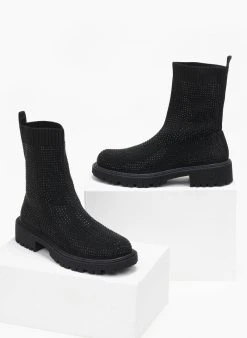 The Fashion Project Μποτάκια κάλτσα με Strass - Μαύρο 10 The Fashion Project Μποτάκια κάλτσα με Strass - Μαύρο -The Fashion Project κατάστημα mpotakia kaltsa me strass 108855 u69w