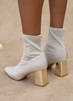 The Fashion Project Μποτάκια κάλτσα σατέν - Μπεζ -The Fashion Project κατάστημα mpotakia kaltsa saten 107071 on14