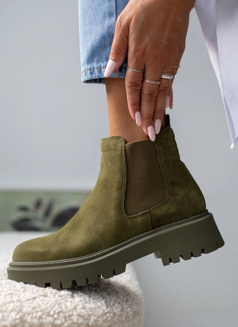 Μποτάκια αστραγάλου Chelsea καστόρινα CARMELA 160116 - Χακί 7 Μποτάκια αστραγάλου Chelsea καστόρινα CARMELA 160116 - Χακί - Image 7