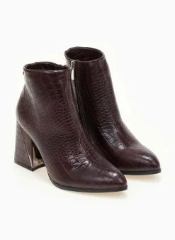 Xti Footwear Μποτάκια αστραγάλου κροκό Xti 140411 - Μπορντό -The Fashion Project κατάστημα mpotakia kroko me fardu takouni kampana xti 140411 106386 sws9