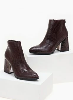 Xti Footwear Μποτάκια αστραγάλου κροκό Xti 140411 - Μπορντό -The Fashion Project κατάστημα mpotakia kroko me fardu takouni kampana xti 140411 106386 w6xa