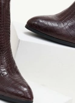 Xti Footwear Μποτάκια αστραγάλου κροκό Xti 140411 - Μπορντό -The Fashion Project κατάστημα mpotakia kroko me fardu takouni kampana xti 140411 106386 wd9e