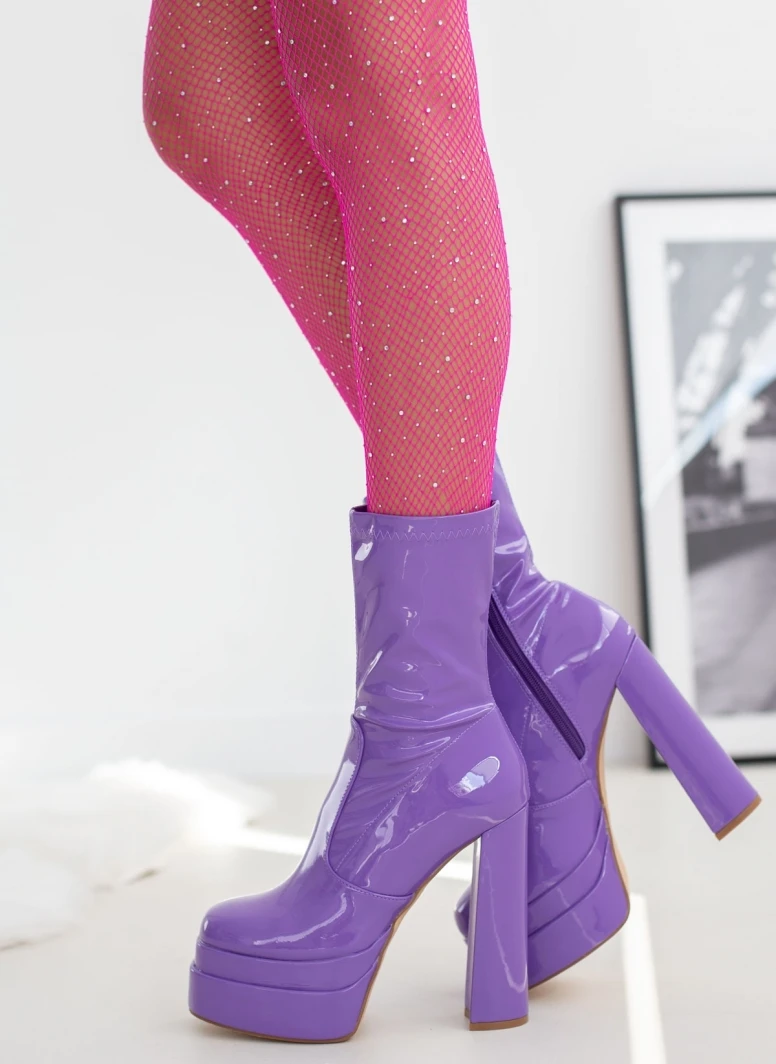 The Fashion Project Μποτάκια λουστρίνι με φιάπα - Μωβ ανοιχτό 3 The Fashion Project Μποτάκια λουστρίνι με φιάπα - Μωβ ανοιχτό - Image 3