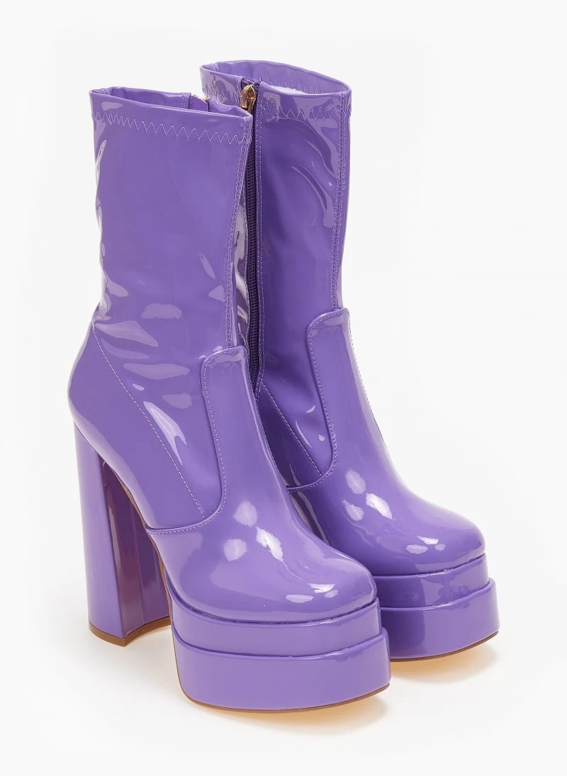 The Fashion Project Μποτάκια λουστρίνι με φιάπα - Μωβ ανοιχτό 8 The Fashion Project Μποτάκια λουστρίνι με φιάπα - Μωβ ανοιχτό - Image 8