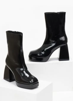 The Fashion Project Μποτάκια λουστρίνι με φιάπα - Μαύρο -The Fashion Project κατάστημα mpotakia loustrini me fiapa 108892 bskf