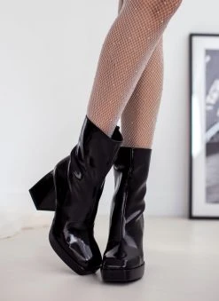 The Fashion Project Μποτάκια λουστρίνι με φιάπα - Μαύρο -The Fashion Project κατάστημα mpotakia loustrini me fiapa 108892 uill