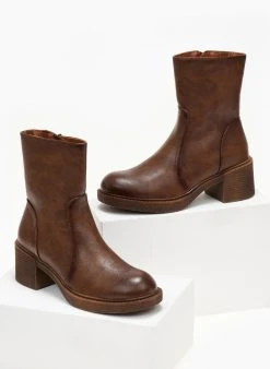 The Fashion Project Μποτάκια με εξωτερικές ραφές - Καφέ 9 The Fashion Project Μποτάκια με εξωτερικές ραφές - Καφέ -The Fashion Project κατάστημα mpotakia me ekswterikes rafes 105968 f5w1