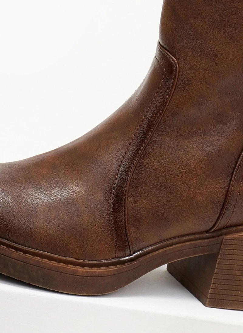 The Fashion Project Μποτάκια με εξωτερικές ραφές - Καφέ 6 The Fashion Project Μποτάκια με εξωτερικές ραφές - Καφέ - Image 6