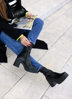 The Fashion Project Μποτάκια με ελαστική γάμπα - Μαύρο -The Fashion Project κατάστημα mpotakia me elastiki gampa 109725 4ik9