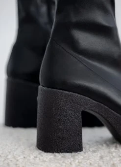 The Fashion Project Μποτάκια με ελαστική γάμπα - Μαύρο -The Fashion Project κατάστημα mpotakia me elastiki gampa 109725 6s1d