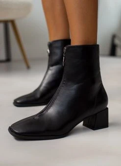 The Fashion Project Μποτάκια με φερμουάρ στο κουτεπιέ - Μαύρο -The Fashion Project κατάστημα mpotakia me fermouar sto koutepie 106088 3k1t